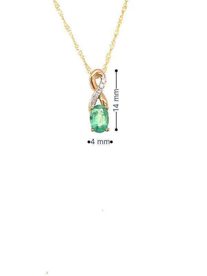 May Birthstone Pendant With 0.03TDW Diamond Accent Set in 10K Yellow Gold