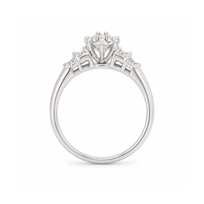 10K White Gold 0.25CT Diamond Princess Cut Ring