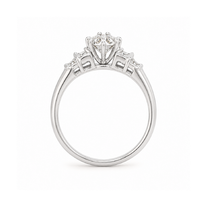 10K White Gold 0.25CT Diamond Princess Cut Ring