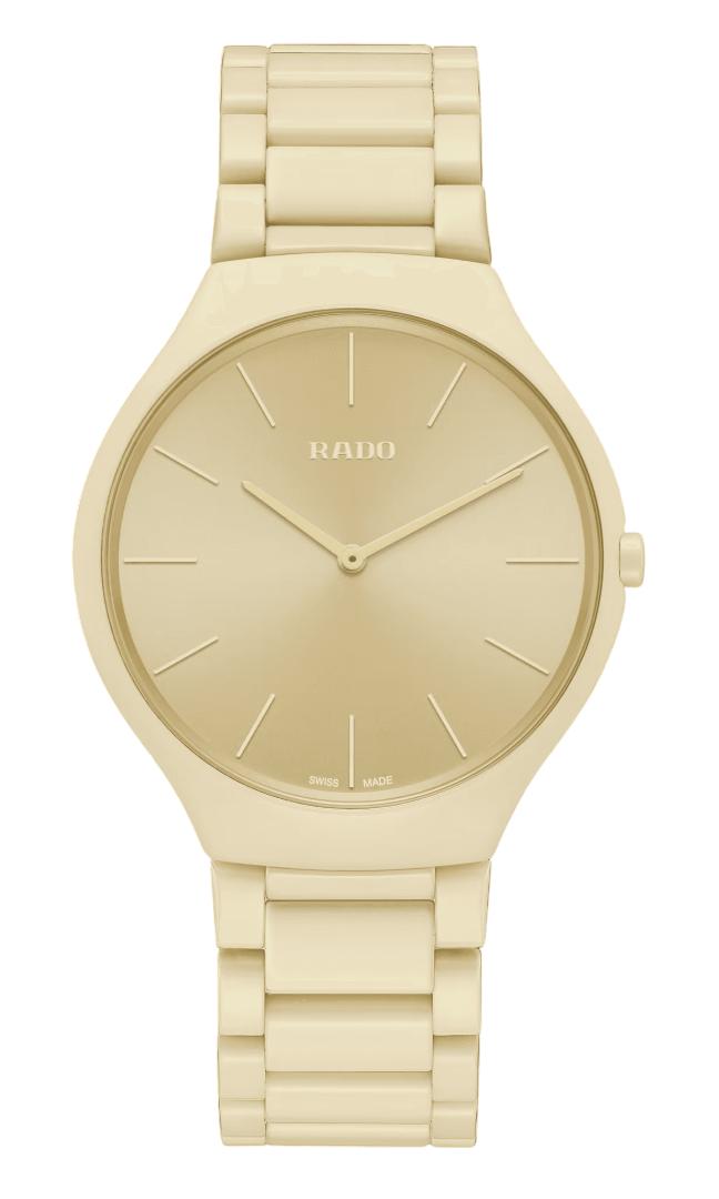 Rado True Round Thinline Les Couleurs Le Corbusier Cream White 32001 Quartz Unisex Watch R27090602