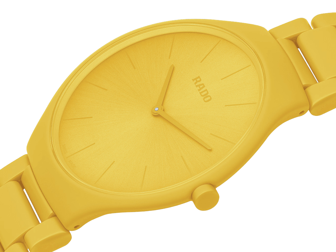 Rado True Round Thinline Les Couleurs™ Le Corbusier Sunshine Yellow 4320W Limited Edition Quartz Unisex Watch R27093632