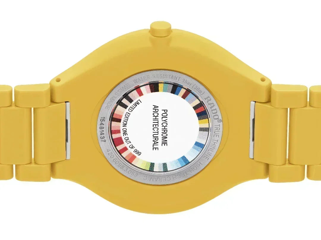 Rado True Round Thinline Les Couleurs™ Le Corbusier Sunshine Yellow 4320W Limited Edition Quartz Unisex Watch R27093632