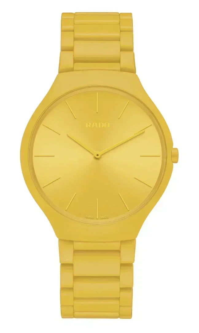 Rado True Round Thinline Les Couleurs™ Le Corbusier Sunshine Yellow 4320W Limited Edition Quartz Unisex Watch R27093632