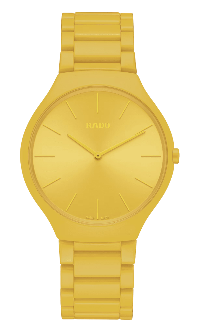 Rado True Round Thinline Les Couleurs™ Le Corbusier Sunshine Yellow 4320W Limited Edition Quartz Unisex Watch R27093632