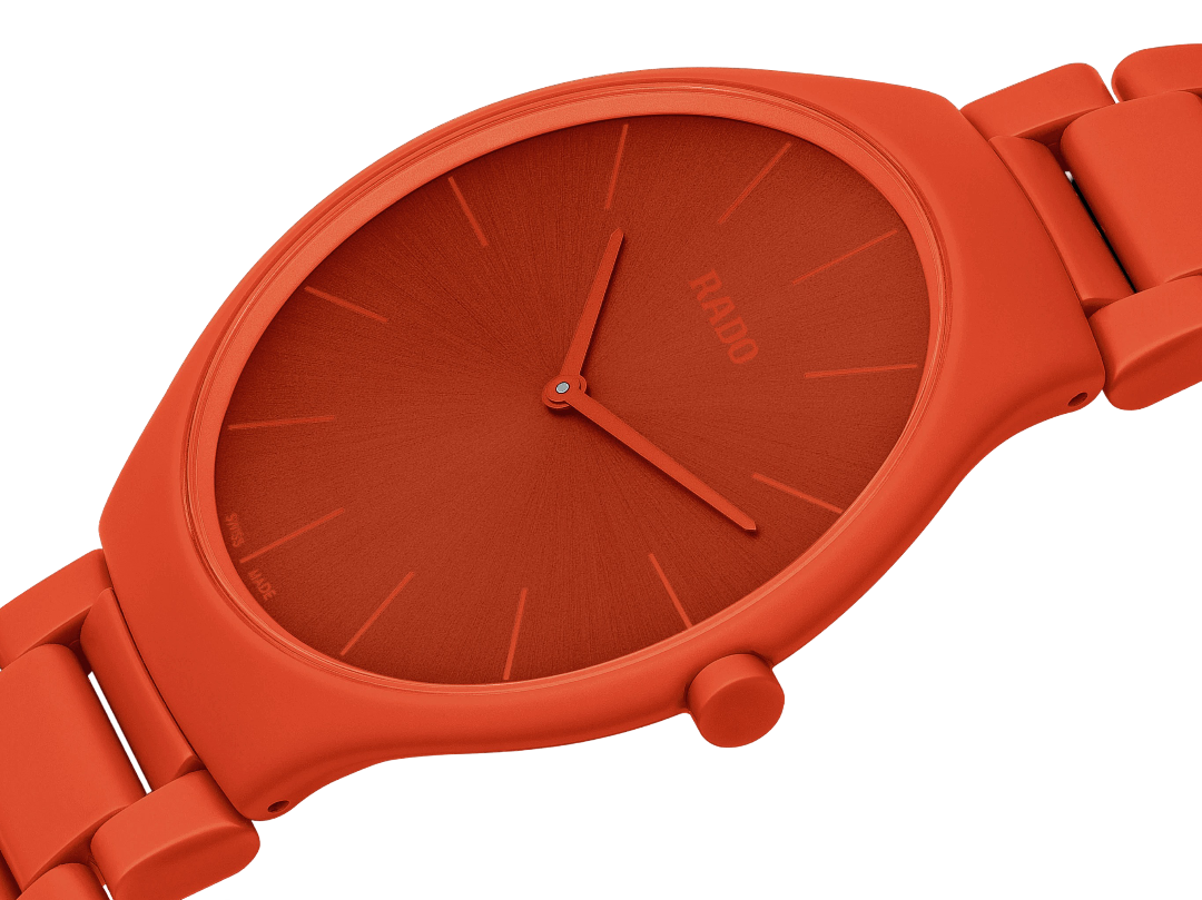 Rado True Round Thinline Les Couleurs™ Le Corbusier Powerful Orange 4320S Limited Edition Quartz Unisex Watch R27095652