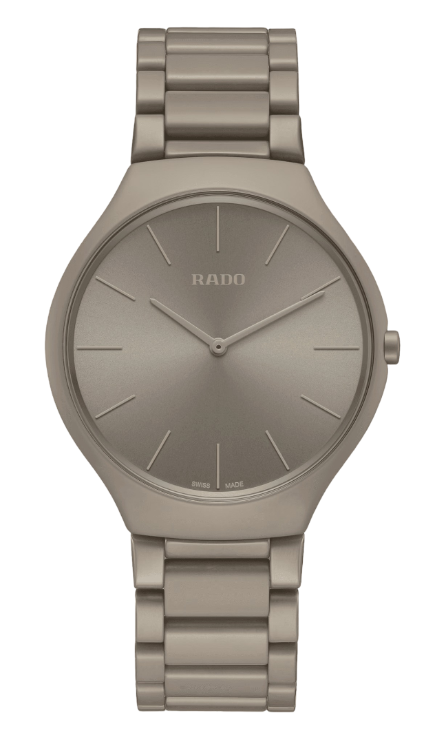 Rado True Round Thinline Les Couleurs™ Le Corbusier Grey brown natural umber 32141 Limited Edition Quartz Unisex Watch R27098682