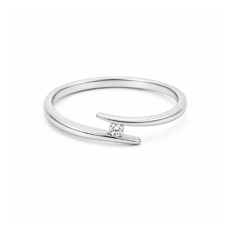 10K White Gold 0.03 TDW Diamond Ring