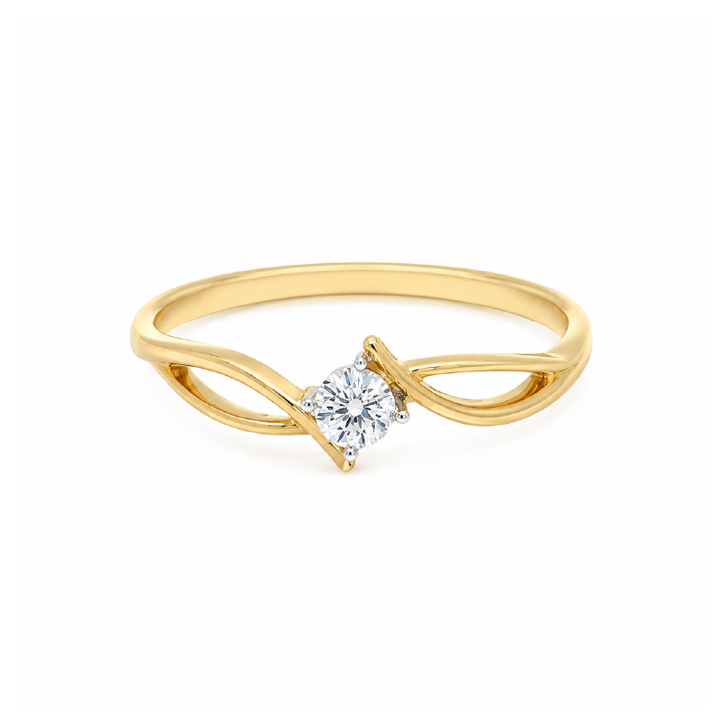 10K Yellow & White Gold 0.05 TDW Diamond Ring