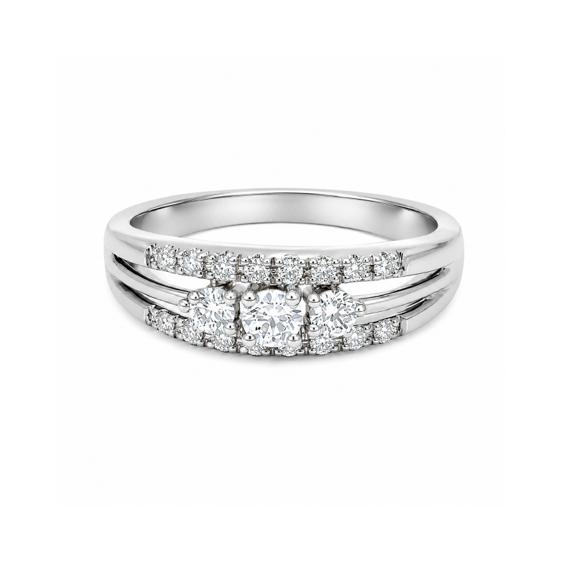 0.40 TDW Diamond 10K White Gold Ring