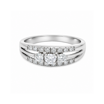 0.40 TDW Diamond 10K White Gold Ring
