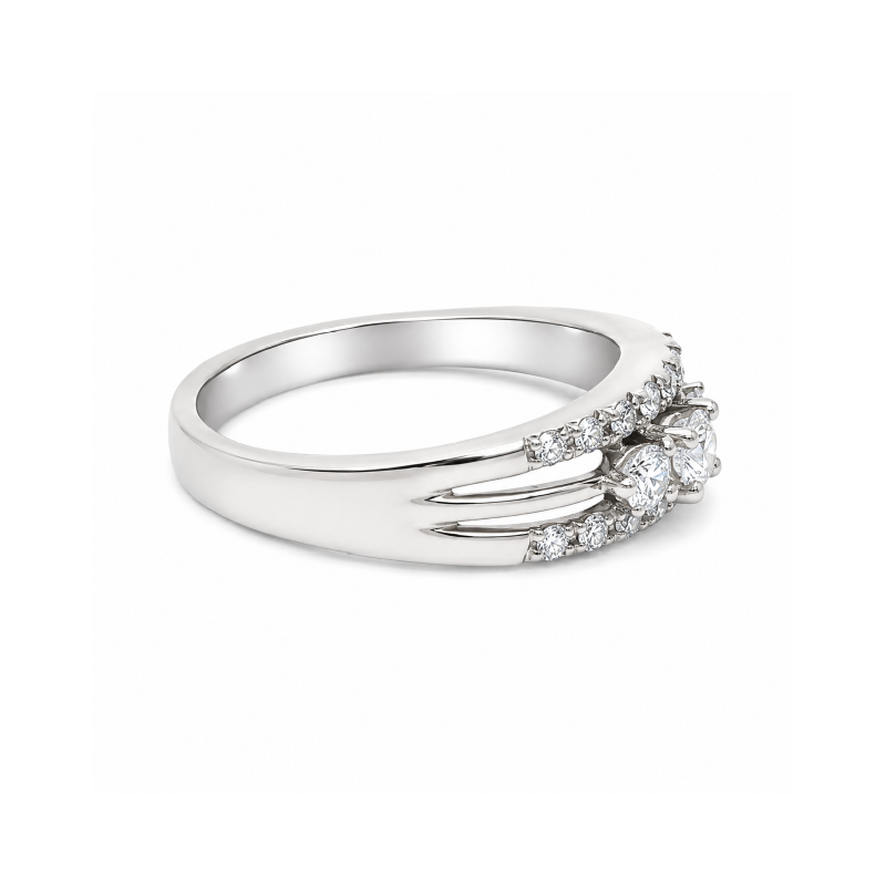0.40 TDW Diamond 10K White Gold Ring
