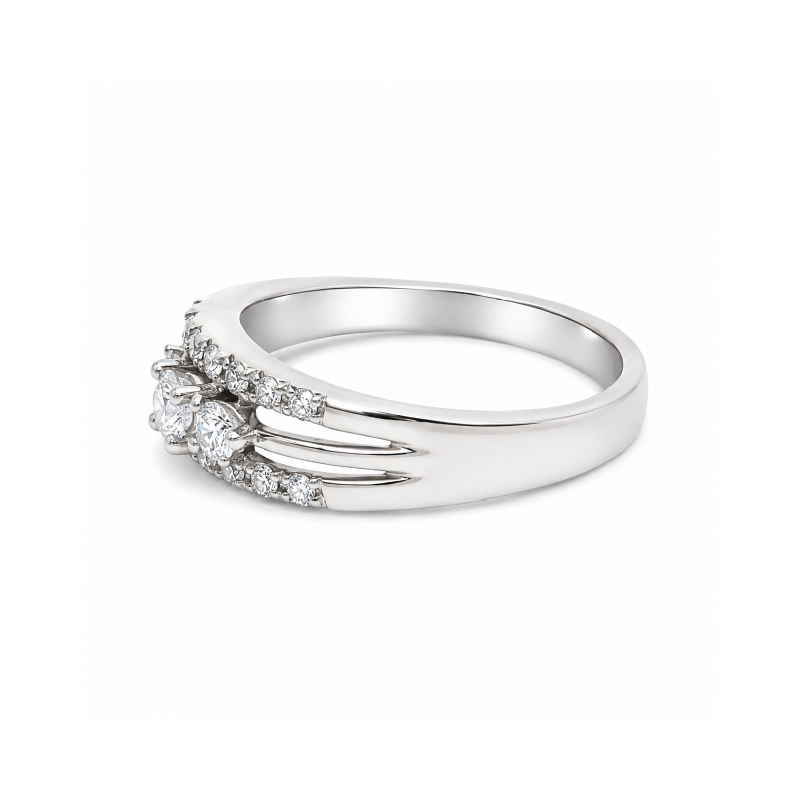 0.40 TDW Diamond 10K White Gold Ring