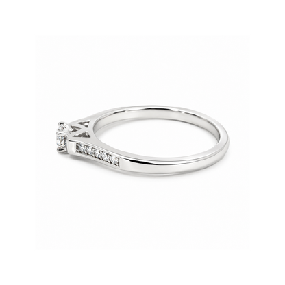 0.20 TDW 10K White Gold Diamond Ring 