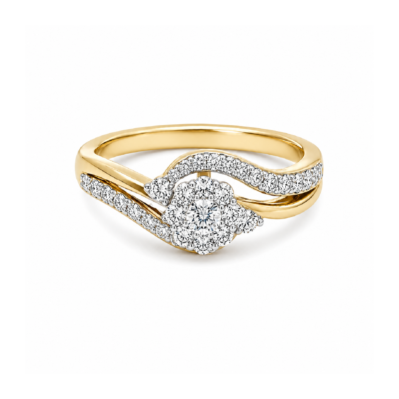 10K Yellow Gold 0.51 TDW Diamond Engagement Ring