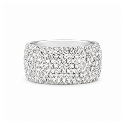 2.00TDW Diamond Pave Broad Band in 14K White Gold
