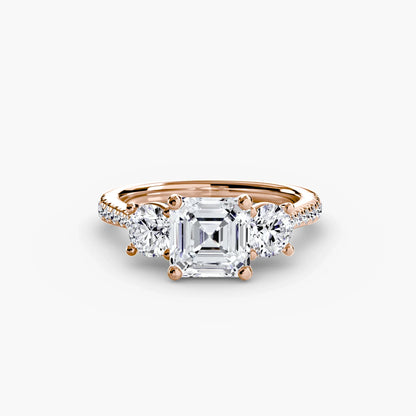 Three-Stone with Pavé Band