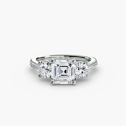 Three-Stone with Pavé Band