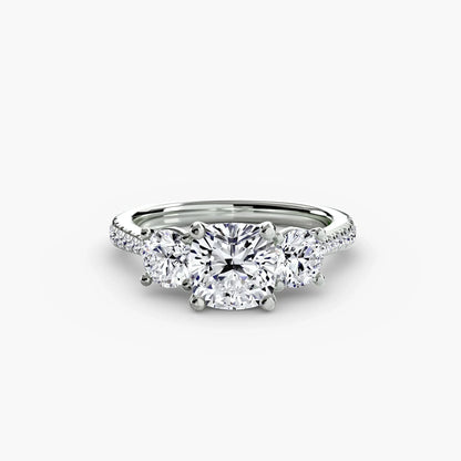 Three-Stone with Pavé Band