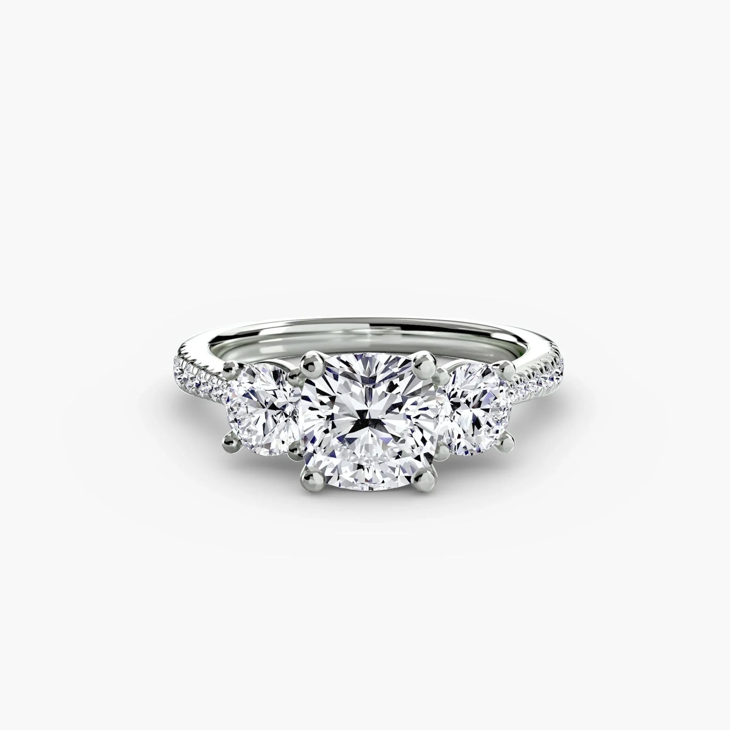Three-Stone with Pavé Band