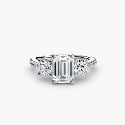 Three-Stone with Pavé Band