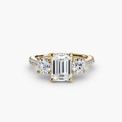 Three-Stone with Pavé Band