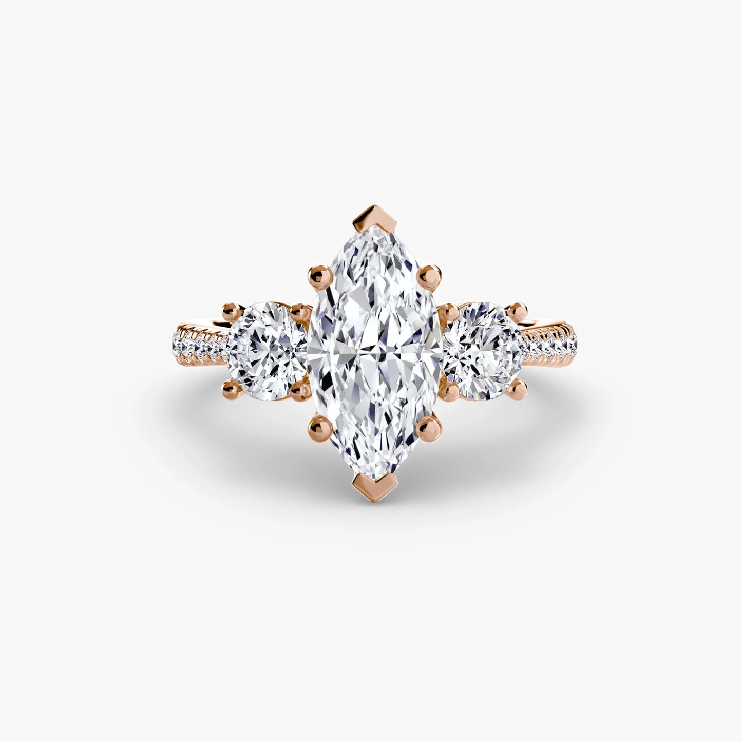 Three-Stone with Pavé Band