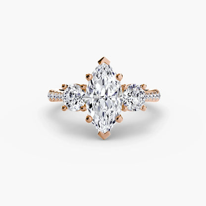 Three-Stone with Pavé Band