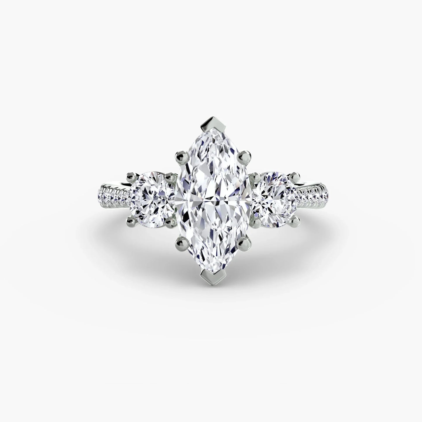 Three-Stone with Pavé Band