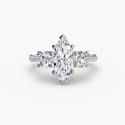 Three-Stone with Pavé Band