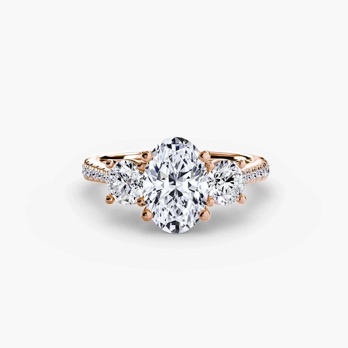Three-Stone with Pavé Band