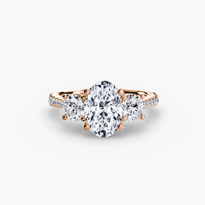 Three-Stone with Pavé Band