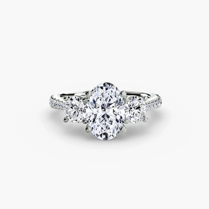 Three-Stone with Pavé Band