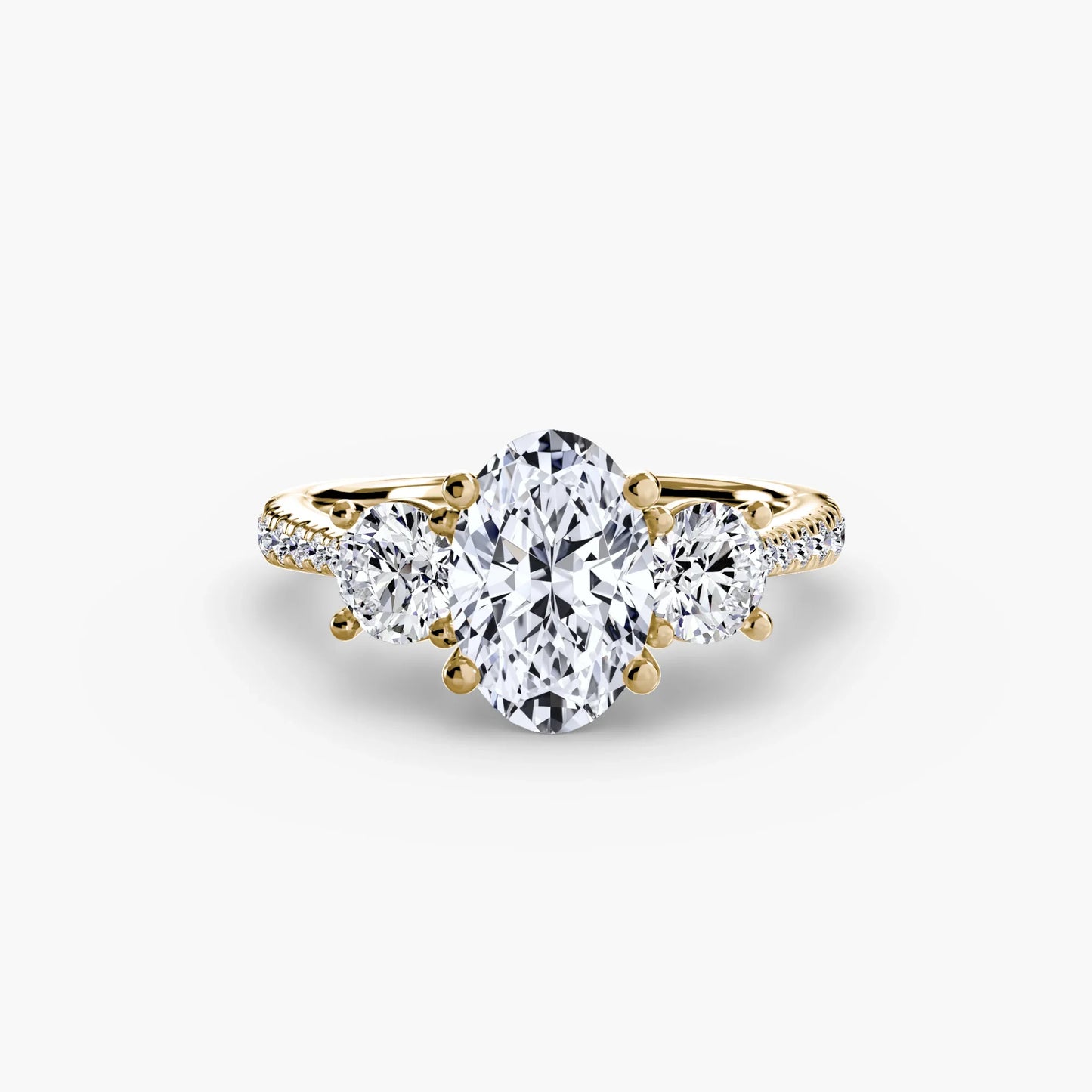 Three-Stone with Pavé Band