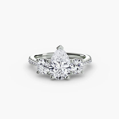 Three-Stone with Pavé Band
