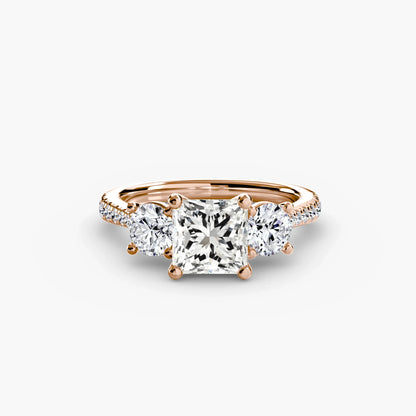 Three-Stone with Pavé Band