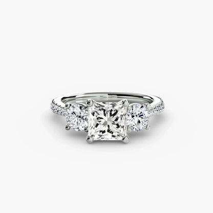 Three-Stone with Pavé Band