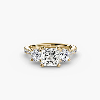 Three-Stone with Pavé Band