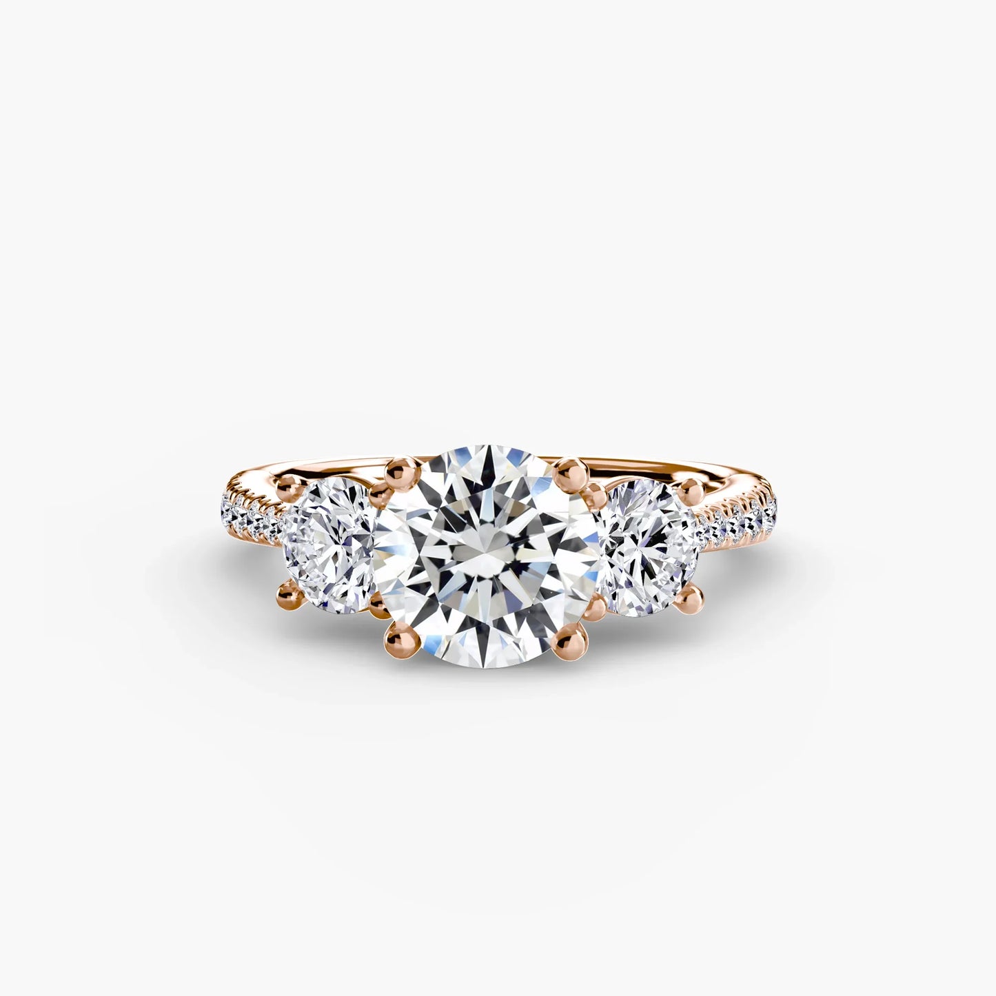Three-Stone with Pavé Band