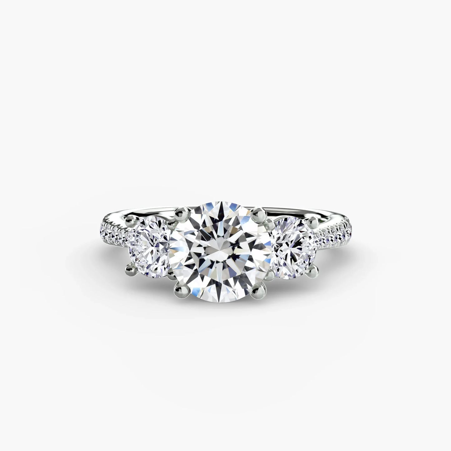 Three-Stone with Pavé Band