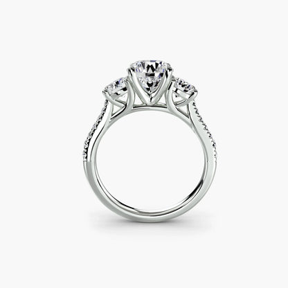 Three-Stone with Pavé Band