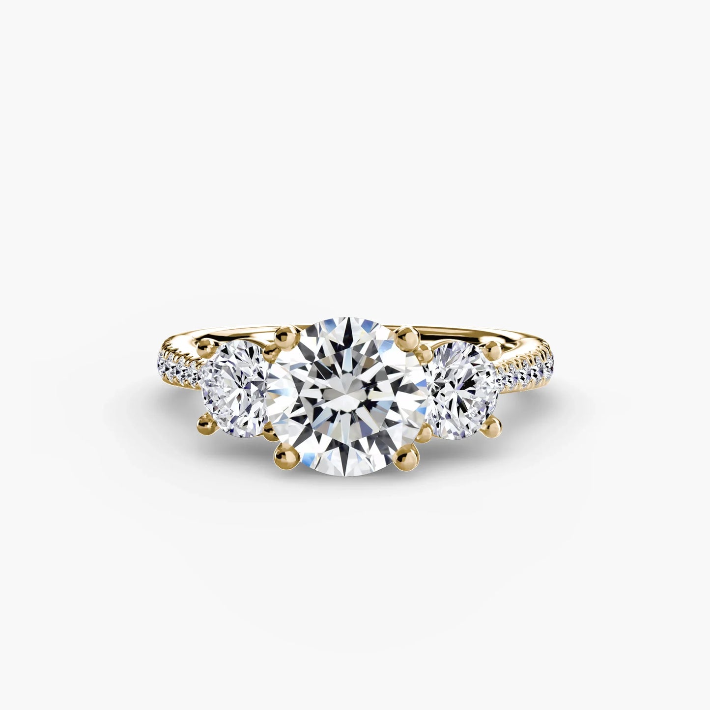 Three-Stone with Pavé Band