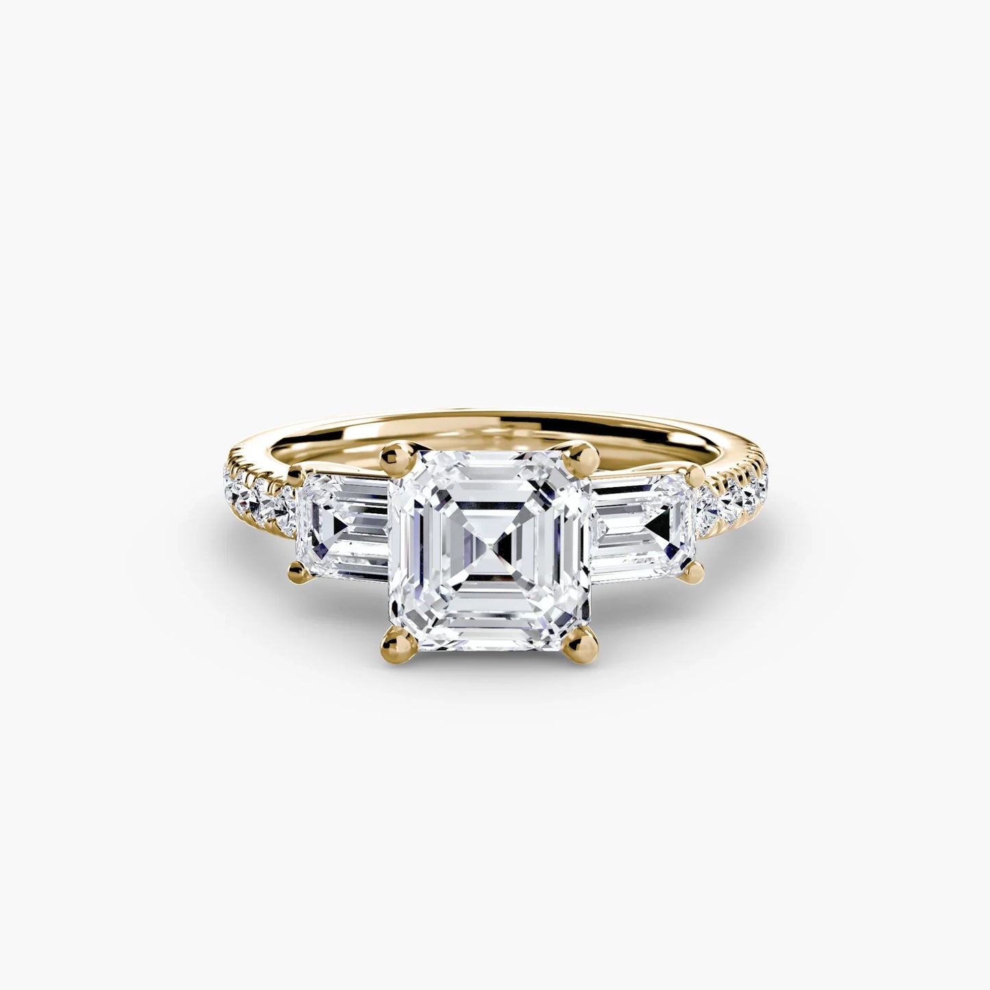 Three-Stone Ring with Pavé Band 4