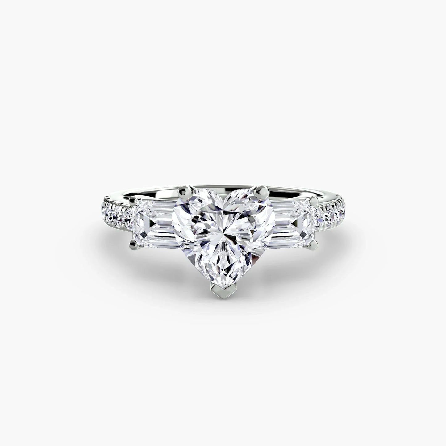 Three-Stone Ring with Pavé Band 4