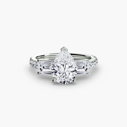 Three-Stone Ring with Pavé Band 4