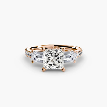 Three-Stone Ring with Pavé Band 4