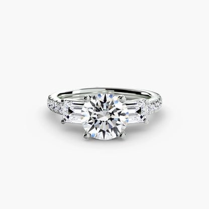 Three-Stone Ring with Pavé Band 4