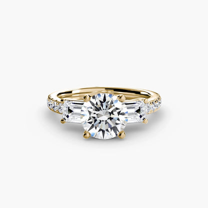 Three-Stone Ring with Pavé Band 4