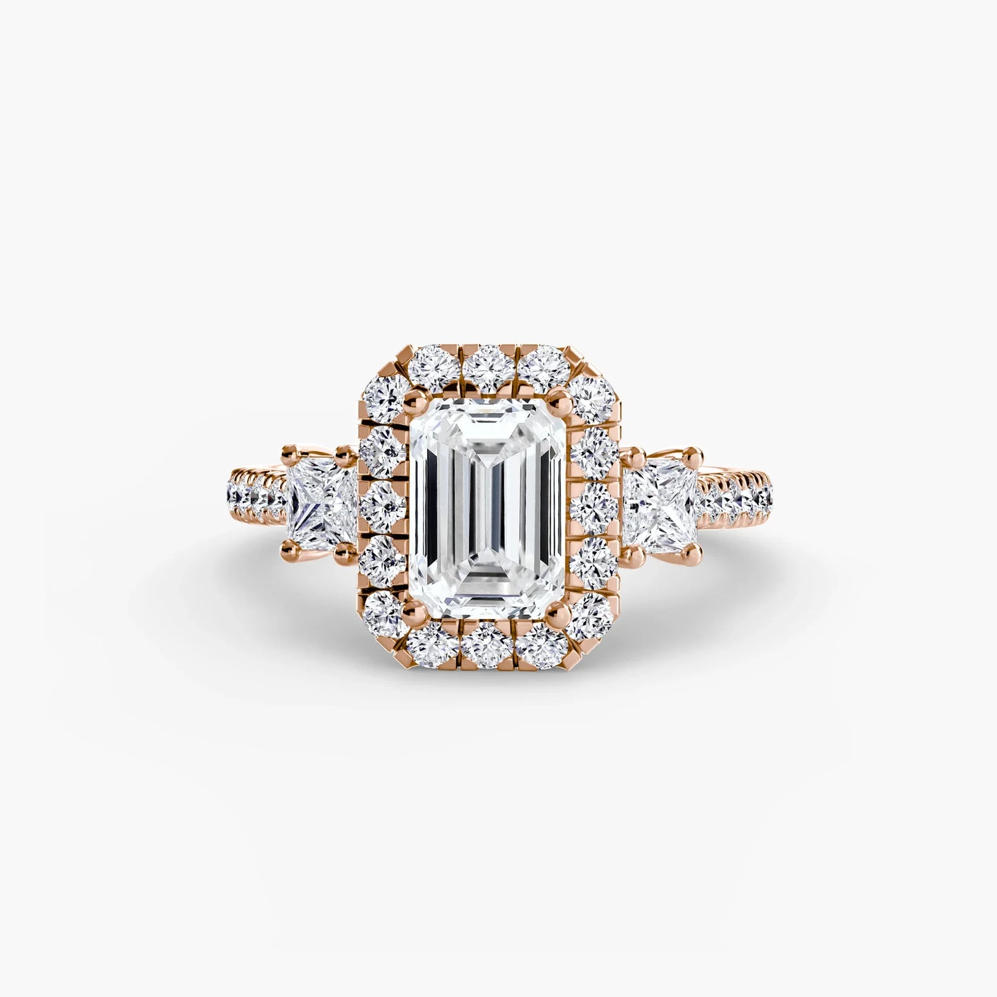 Three-Stone Ring with Halo 2