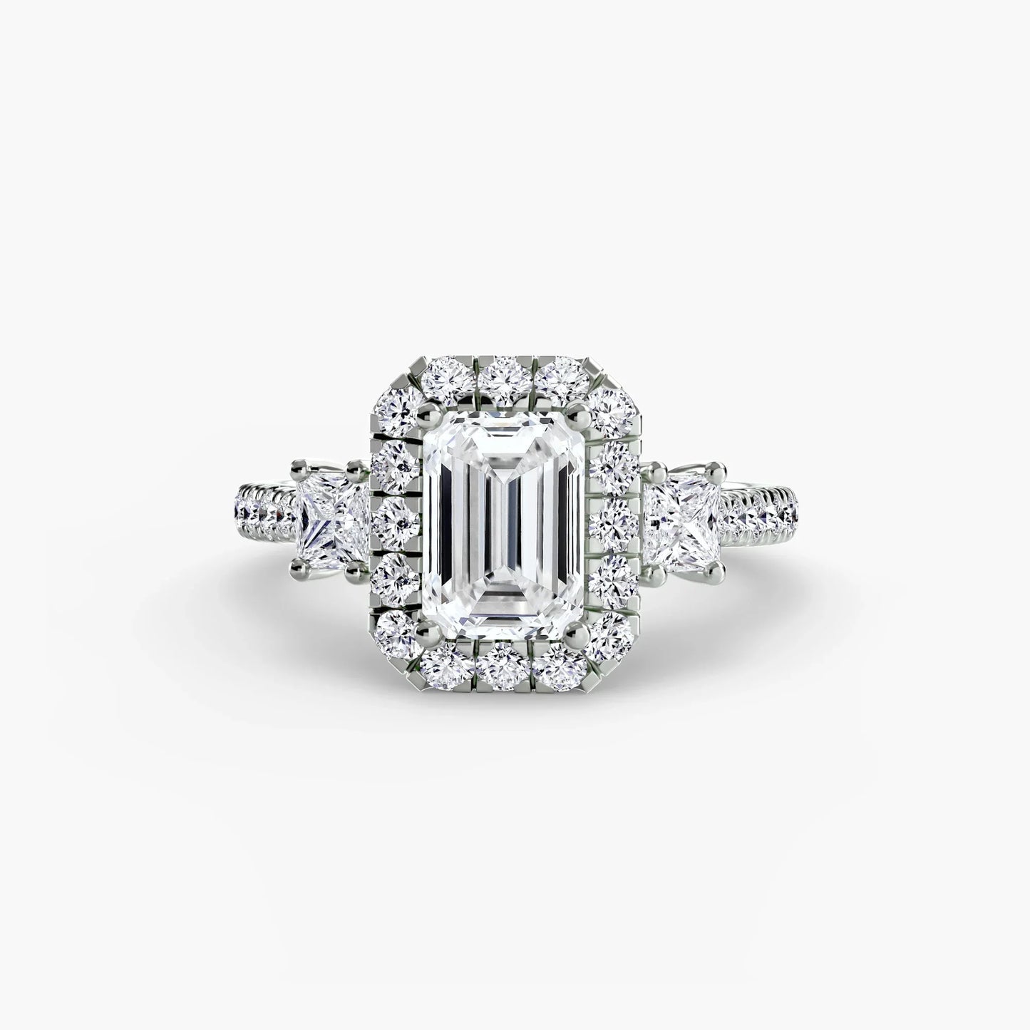 Three-Stone Ring with Halo 2