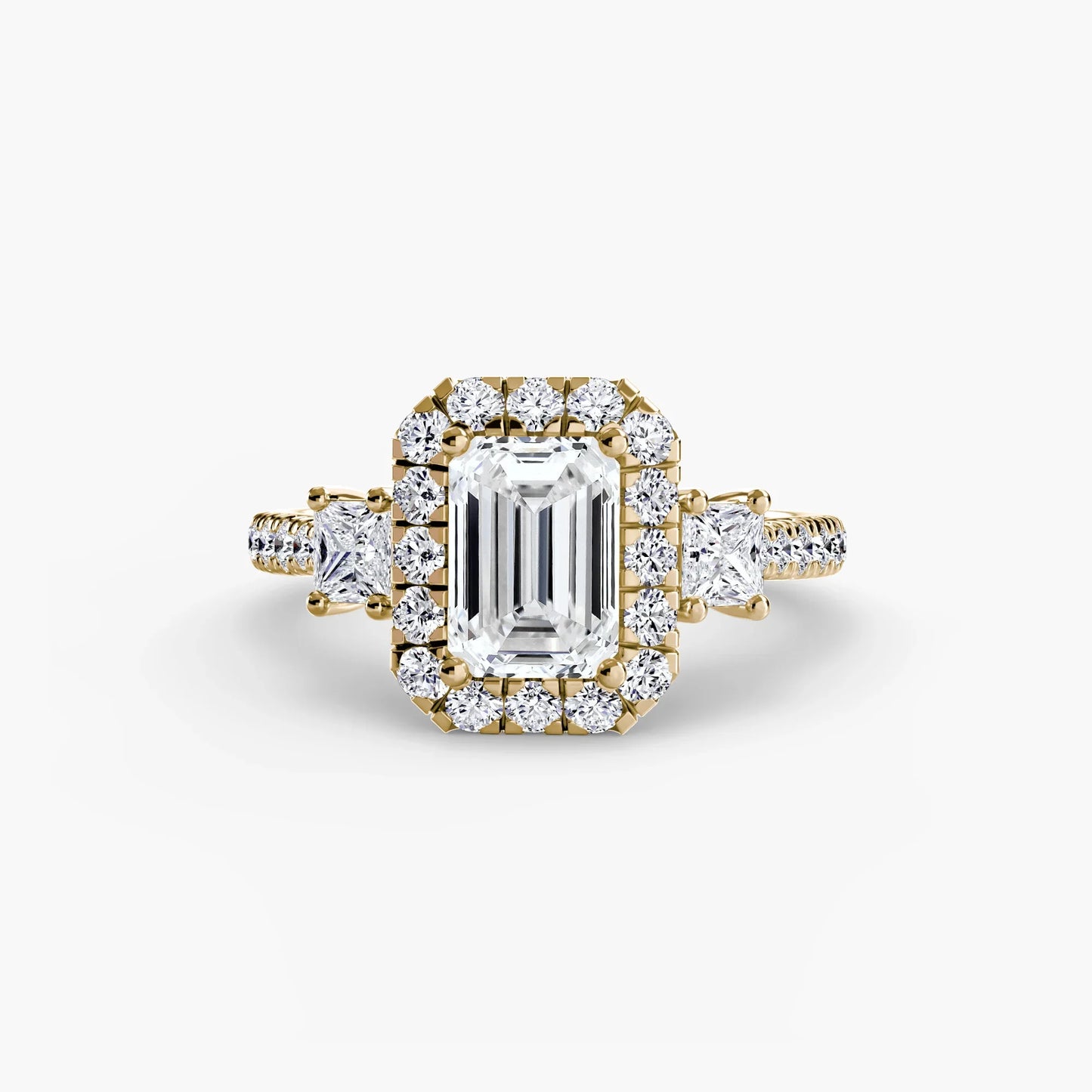 Three-Stone Ring with Halo 2